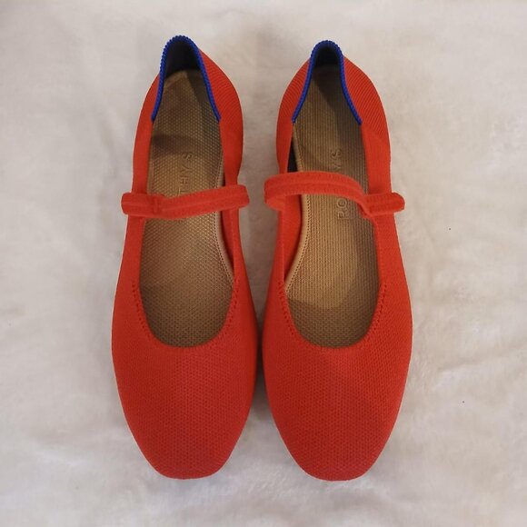 Lollipop Red Rothy's The Square Mary Jane ballet flats size 7.5 - Picture 2 of 7